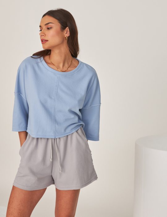Γυναικεία φούτερ μπλούζα με μεσαίου μεγέθους μανίκι και άνετη εφαρμογή