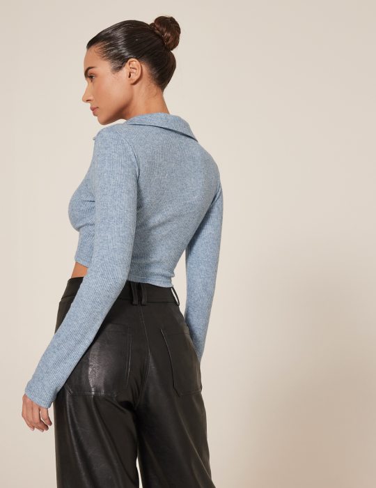 Γυναικείο πουλόβερ με γιακά μακρυμάνικο