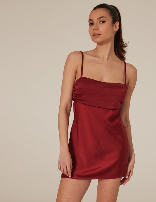 Lingerie φόρεμα σατέν μίνι με κανονική εφαρμογή