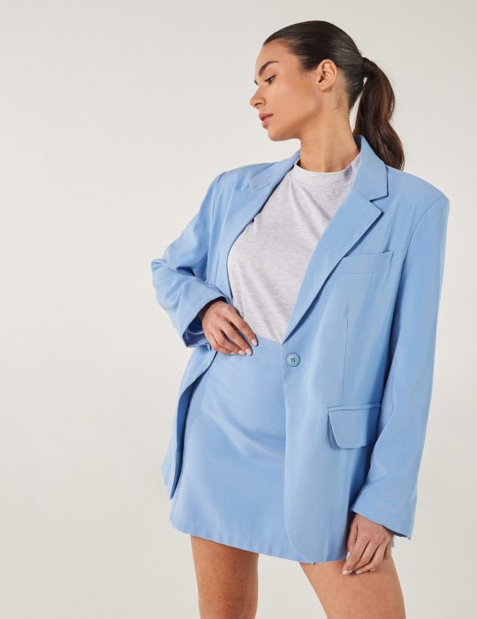 Γυναικείο blazer με μακρύ μανίκι υφασμάτινο