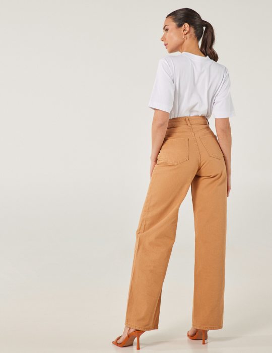 Γυναικείο παντελόνι τζιν ψηλόμεσο ίσιο φαρδύ