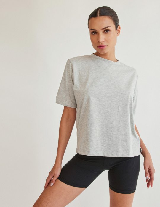 Γυναικεία casual βαμβακερή μπλούζα με κοντό μανίκι