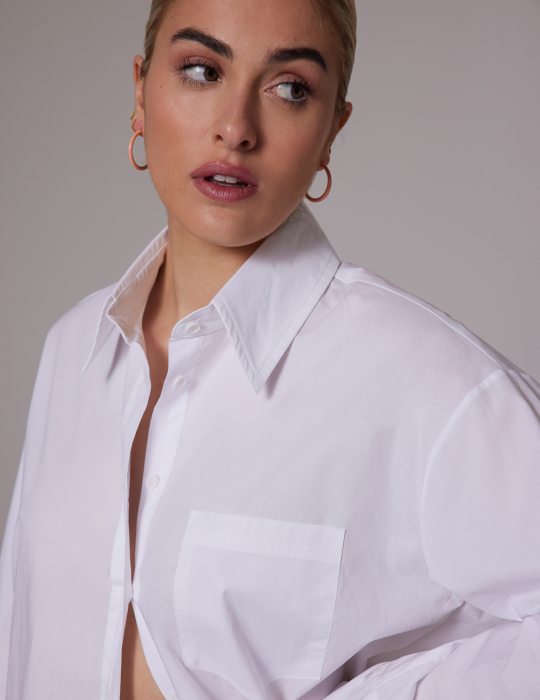 Γυναικείο καθημερινό πουκάμισο ριχτό με τσέπη