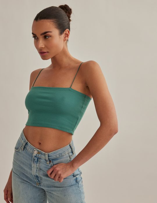 Γυναικείο καθημερινό crop top ελαστικό εφαρμοστό ριπ