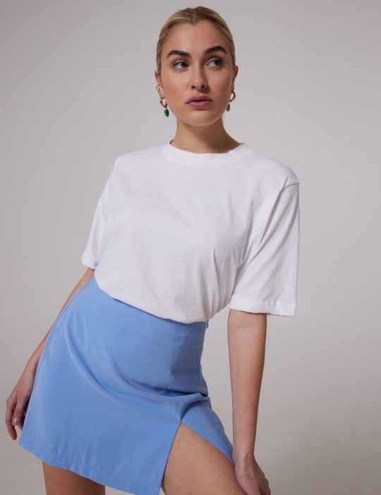 Γυναικεία casual βαμβακερή μπλούζα με κοντό μανίκι