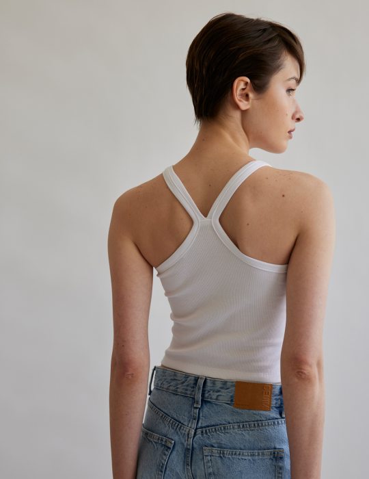 Γυναικεία αθλητική κοντή ριπ μπλούζα με στενή πλάτη