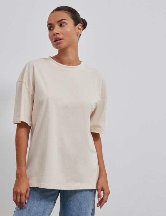 Γυναικείο κοντομάνικο t-shirt basic casual φαρδύ