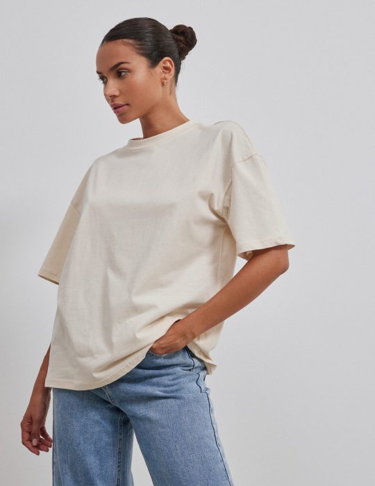 Γυναικείο basic t-shirt καθημερινό βαμβακερό