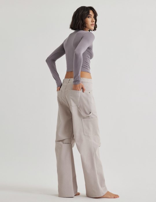 Γυναικείο casual τζιν παντελόνι cargo ίσιο