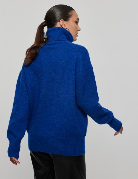 Γυναικείο oversized πουλόβερ με όρθιο γιακά