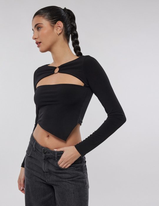 Crop top με κρίκο