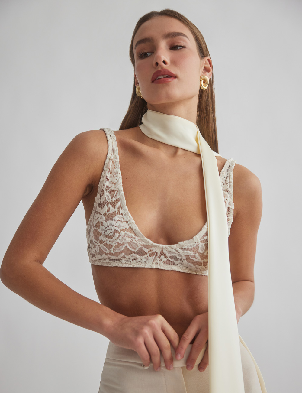 God is a Woman Strappy Lace Bralette and Panty Set