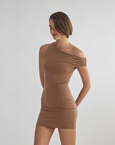One-shoulder ελαστικό μίνι φόρεμα