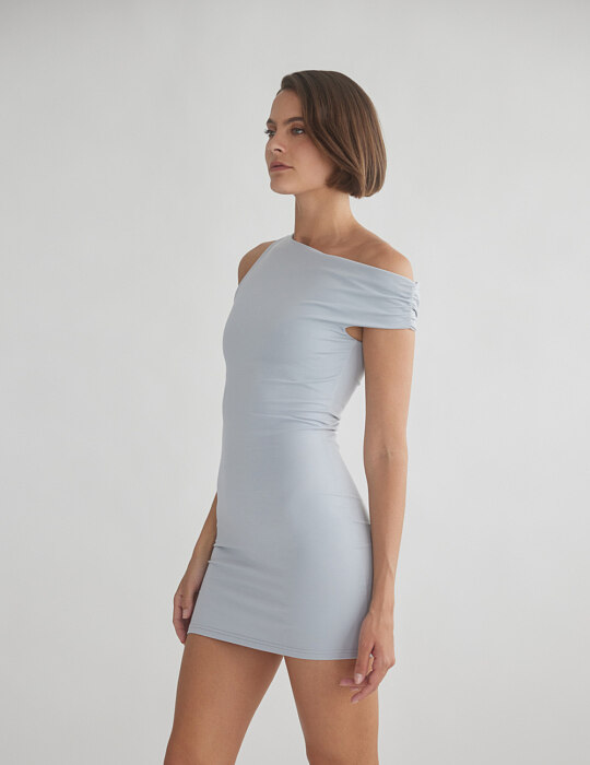 One-shoulder ελαστικό μίνι φόρεμα