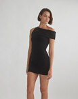 One-shoulder ελαστικό μίνι φόρεμα