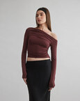 Μακρυμάνικη μπλούζα one-shoulder από bamboo