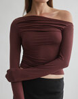 Μακρυμάνικη μπλούζα one-shoulder από bamboo