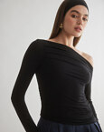 Μακρυμάνικη μπλούζα one-shoulder από bamboo