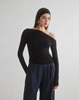 Μακρυμάνικη μπλούζα one-shoulder από bamboo