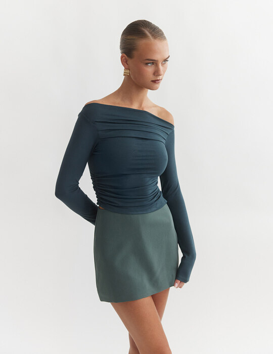 Μακρυμάνικη μπλούζα one-shoulder από bamboo