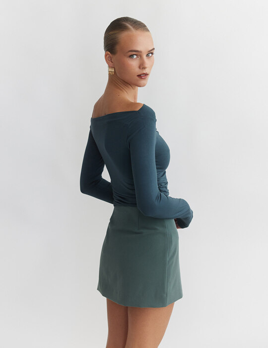 Μακρυμάνικη μπλούζα one-shoulder από bamboo