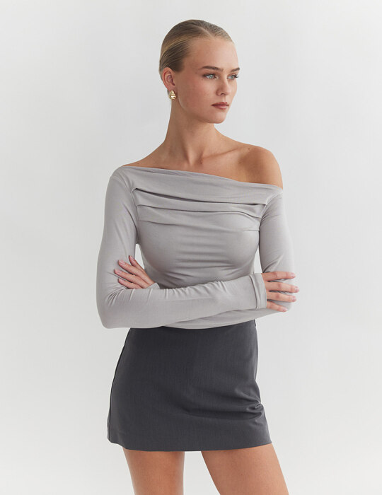 Μακρυμάνικη μπλούζα one-shoulder από bamboo