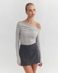 Μακρυμάνικη μπλούζα one-shoulder από bamboo