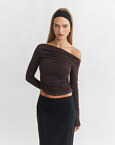 Μακρυμάνικη μπλούζα one-shoulder από bamboo