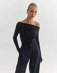 Μακρυμάνικη μπλούζα one-shoulder από bamboo