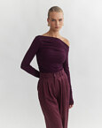 Μακρυμάνικη μπλούζα one-shoulder από bamboo