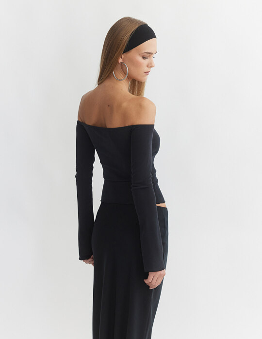 Ριπ off-shoulder μακρυμάνικη μπλούζα