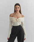 Off-shoulder κορμάκι με ανεστραμμένο ντεκολτέ