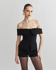 Βελούδινο off-shoulder τοπ με κουμπιά