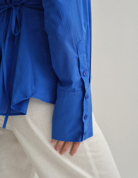 Basic oversized πουκάμισο με αποσπώμενη ζώνη