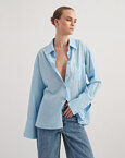 Basic oversized πουκάμισο με αποσπώμενη ζώνη