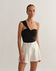 One-shoulder κορμάκι με σούρες