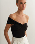 One-shoulder κορμάκι με σούρες