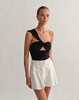One-shoulder κορμάκι με σούρες