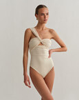 One-shoulder κορμάκι με σούρες