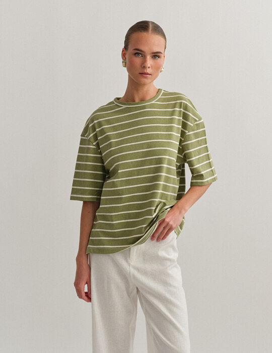 Oversized ριγέ t-shirt