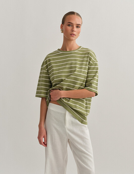 Oversized ριγέ t-shirt