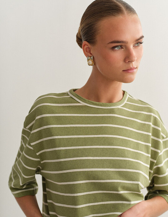 Oversized ριγέ t-shirt