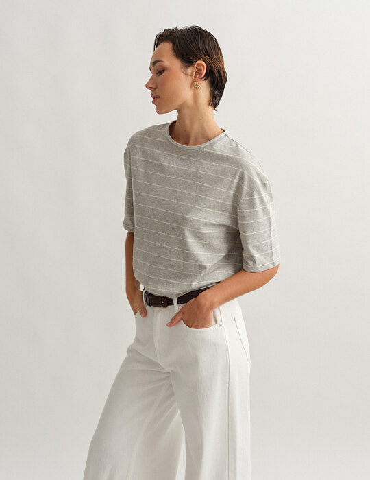 Oversized ριγέ t-shirt