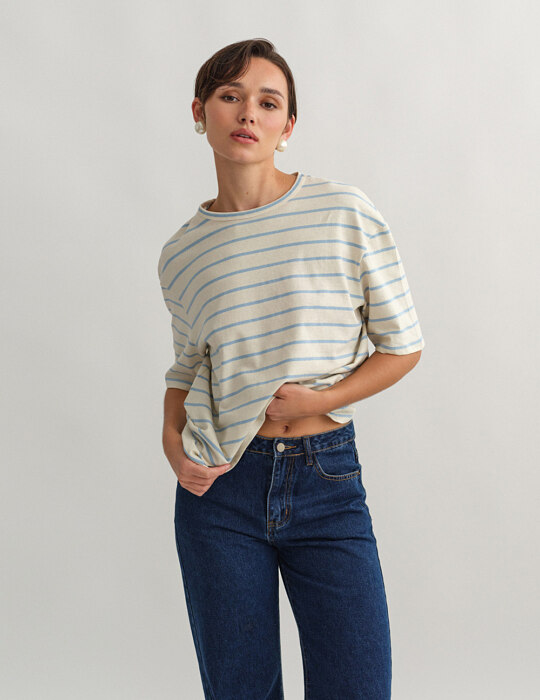 Oversized ριγέ t-shirt