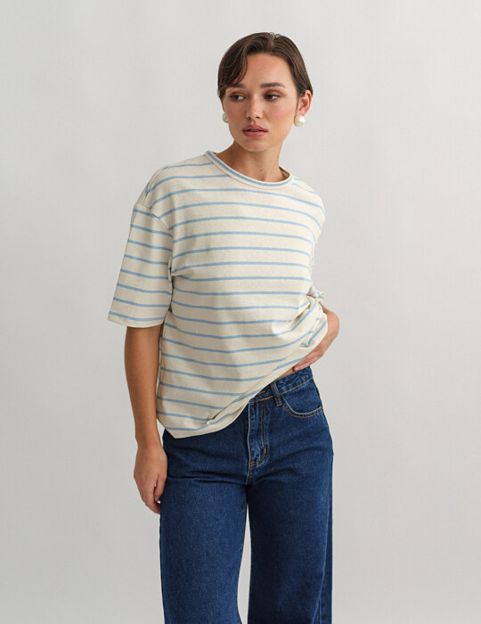 Oversized ριγέ t-shirt