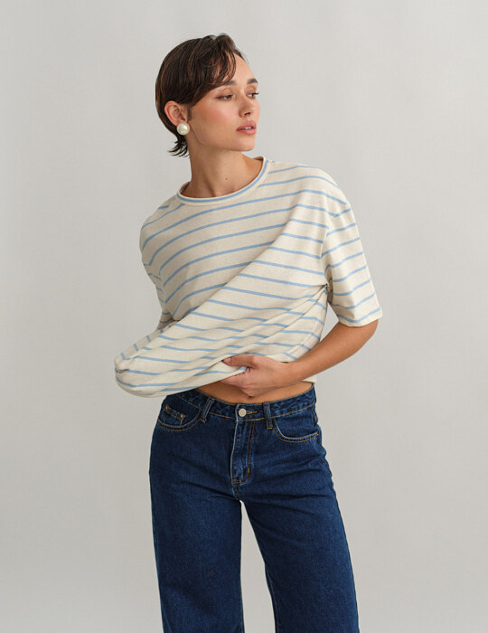 Oversized ριγέ t-shirt