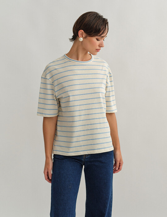Oversized ριγέ t-shirt