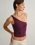 One-shoulder bamboo τοπ με κόμπο