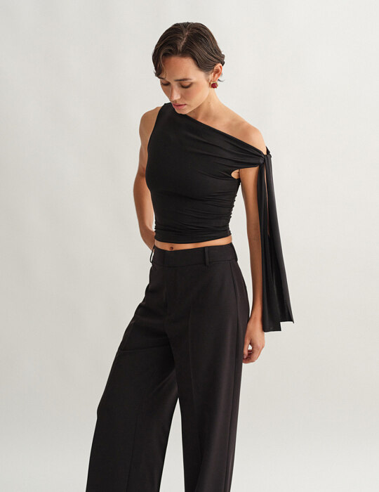 One-shoulder τοπ με δέσιμο