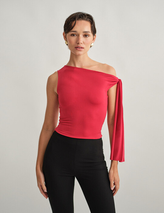 One-shoulder τοπ με δέσιμο
